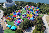 Parc d'attractions gonflable géant commercial en plein air, aire de jeux, parc d'attractions, parcours d'obstacles gonflable pour enfants, parc familial