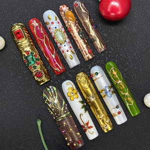 <span class=keywords><strong>Faux</strong></span> <span class=keywords><strong>ongles</strong></span> portables design ballerine, faits main, fleurs 3D sculptées, peints à la main, en <span class=keywords><strong>gel</strong></span>, à presser pour le nail art - Product Image 5