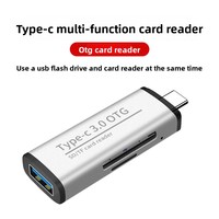 Lector de Tarjetas USB C OTG, Hub Tipo C a Lector de SD y TF con Adaptador de Aluminio USB 3.0
