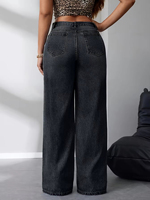 Jeans droits taille haute pour femmes, grande taille, en denim extensible et respirant, style Mom, vente en gros