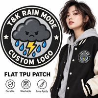 Patch TPU plat personnalisé à presser à chaud, motif éclair, lavable, durable, facile à appliquer pour sweat à capuche, veste, uniforme, étiquette TPU