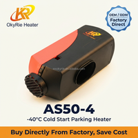 Chauffage au diesel OkyRie AS50-4 5KW 12V 24V pour voiture, camion, camping-car, fourgonnette, chauffage de stationnement 17000BTU, chauffage rapide au diesel