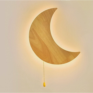 Lampada <span class=keywords><strong>da</strong></span> <span class=keywords><strong>Parete</strong></span> Creativa a Forma di Luna in Legno |   Design Moderno con Garanzia di 3 Anni |   Luce Notturna LED <span class=keywords><strong>per</strong></span> <span class=keywords><strong>Camerette</strong></span> dei Bambini, Camere <span class=keywords><strong>da</strong></span> Letto, Asili e Soggiorni - Product Image 3