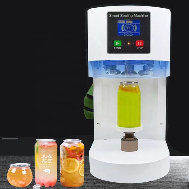 Customized Full Automatic Commercial Beverage Coffee Soda Beer Canning Sealer PET Bottle Bubble Tea Juice Can Sealing Machine