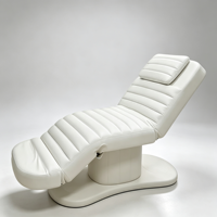 Fauteuil de soin esthétique électrique à 3 moteurs en cuir PU rose, réglable en hauteur, inclinable et rotatif, lit de spa facial cosmétique
