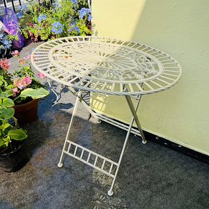 Table et chaises de jardin en fer forgé rétro de style américain, intérieur/extérieur, balcon, cour, terrasse, pour le <span class=keywords><strong>thé</strong></span> de l'après-midi - Product Image 2