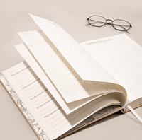Journal d'Anniversaire Personnalisable Format A4 Couverture Rigide Estampage Or Logo Journal en Lin Planificateur Quotidien