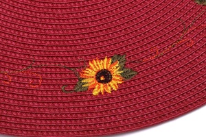 Gold Classic PP <b>Round</b> Embroidered Woven Eco-Friendly Non-slip <b>4</b>-Piece <b>Dining</b> <b>Table</b> Decoration Placemat <b>Set</b> EM45 Eco-Friendly Des - Product Image 4