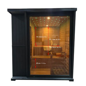 Sauna traditionnel extérieur noir carré, écologique, avec chauffage 6KW pour 4-6 personnes, sauna de jardin, réduction de 10% - Product Image 4