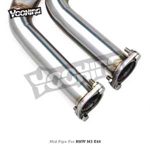Tubo medio de escape automático de acero inoxidable para BMW M3 E46 2004-2006 tubo de escape deportivo de carreras con resonador - Product Image 2
