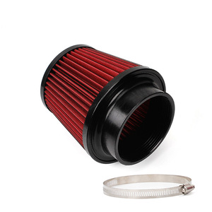 Filtre à air conique rouge 100 mm haute performance pour mise à niveau automobile avec collier de serrage - Product Image 3