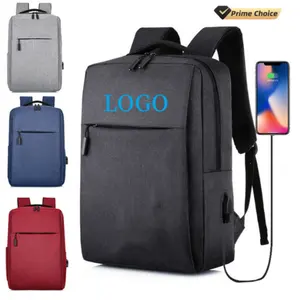 Wholesale low MOQ custom logo school bags 15.6inch big capacity water resistant travel backpack laptop bag for men