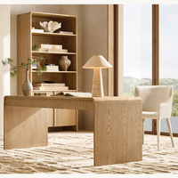 Bureau de bureau carré en bois massif de style américain