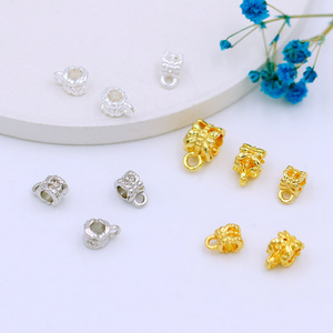 Colgante de tres vías con diseño floral calado, chapado en oro de 18k, para la fabricación de collares, accesorios de joyería DIY, aleación C01 - Product Image 3