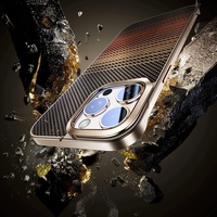 Luxueux boîtier de téléphone sans bordure pour Iphone 16 15 14 Pro Max givré doux au toucher en Fiber de carbone Texture Bump Case