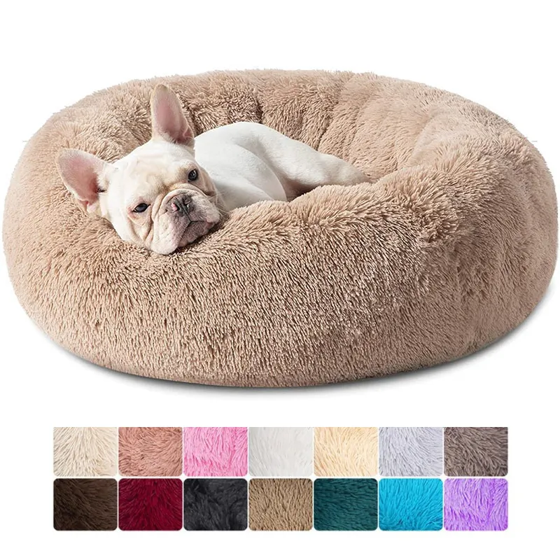 50cm Design letti per cani tappetino per gatti rotondo morbido lungo peluche letto per cani prodotti per animali cuscino per cani letto per gatti tappetini per divani