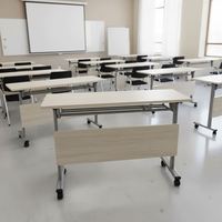 Table de formation multifonctionnelle de type modulaire, bureau de réunion combiné avec roulettes pour les entreprises