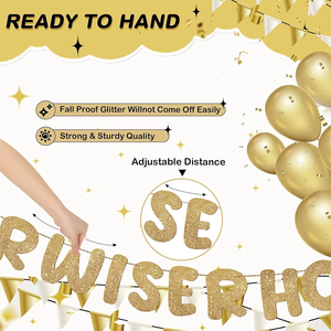 Bannière à paillettes amusante « Plus âgée, plus sage, plus sexy » pour femmes, décorations de fête d'<span class=keywords><strong>anniversaire</strong></span> pour les 30, 40, 50, 60, 70, 80 ans - Product Image 2