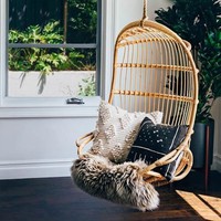 Fauteuil suspendu en rotin pour l'extérieur et l'intérieur, fauteuil à bascule nid d'oiseau paresseux pour la cour, la maison, le balcon, le patio, meubles de loisirs