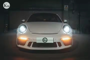 Km Cho 2012-up 911 Carrera 991.1 Và 991.2 Nâng Cấp Gt3 Phía Trước Bumper Bộ Dụng Cụ Cơ Thể Facelift Phía Trước Môi Đèn LED - Product Image 2