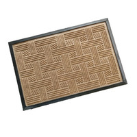 Heavy Duty Door Mat for Indoor Outdoor Polyester Grey Door Mat With Rubber Backing Entrance Runner Rugs