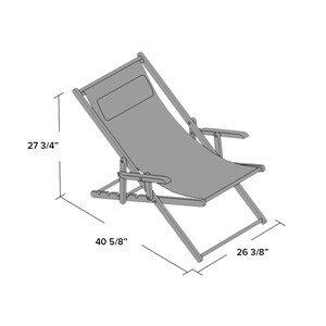 Pasania Cuspidata现代躺椅耐用木质聚酯织物便携式可折叠，带户外家具扶手 - Product Image 4