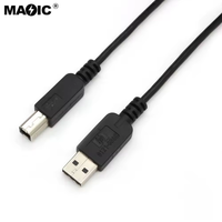Câble d'imprimante USB 2.0 de haute qualité noir de 1,5 m, USB A mâle vers USB B mâle, câble d'impression USB 2.0