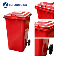 Poubelle à déchets en acier galvanisé de 360 L pour hôpital, poubelle à recyclage médical, poubelle à ordures, bac à déchets avec roues