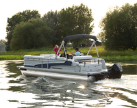 Bateau ponton de luxe en alliage d'aluminium à deux étages de 30 pieds, moteur hors-bord de yacht de luxe personnalisé de 6m pour les loisirs touristiques aquatiques