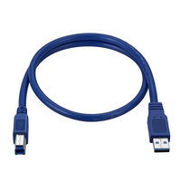 Kabel Cetak USB 3.0 Semua Kabel Tembaga 24/28 B Male Square Port Biru Hitam Berlapis Emas Kabel Data Transmisi Kecepatan Tinggi