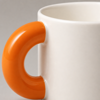 Mug à café en céramique 330 ml en gros, avec logo personnalisé, poignée colorée épaisse, tasse émaillée pour café, hôtel, cadeau d'entreprise, promotion