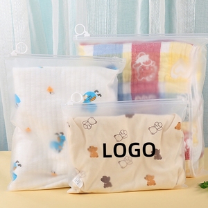 Sac en plastique EVA recyclé avec fermeture éclair et languette de traction, logo personnalisé, pour l'emballage de vêtements, chaussettes, articles vestimentaires, expédition, fermeture éclair givrée pour chaussures - Product Image 2