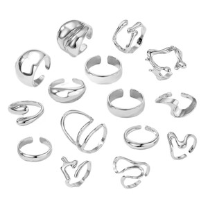 Anillo de Oro con Diseño de Lágrima Irregular y Líneas Doradas Exageradas, Protección Ambiental, Venta al por Mayor Transfronteriza - Product Image 5