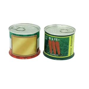 Customized Metal Cans by Manufacturers Sealed Circular Easy-to-Pull Lid for Carrot Seeds Tin Can Packaging