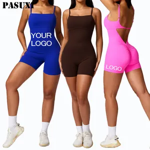 PASUXI Body para ioga com logotipo personalizado, macacão de ginástica para mulheres, roupa esportiva para treino e fitness, roupa de mão única