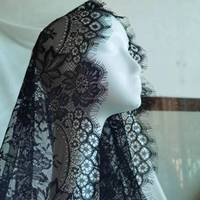 Voile de mariée élégant en tulle doux avec bord festonné, une seule couche, accessoire de tête pour cérémonie de mariage, voile de mariée en dentelle