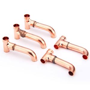 Raccord de réfrigération en cuivre de la meilleure qualité Retour personnalisé T Bend avec anneau - Product Image 1