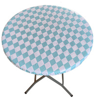 Nappe Ronde Ajustée en Vinyle avec Bord Élastique 100% Imperméable Facile à Nettoyer Nappe de Noël en PVC Décorative