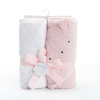 Factory Wholesale New Design Baby Square 76*76cm Eco-friendly Soft Absorbent Comfortable Hooded Solid Color Cotton Bath Towel