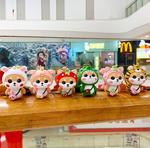 Llavero 3d a rayas de Pvc para parejas, bolsa colgante con Animal de dibujos animados - Product Image 2