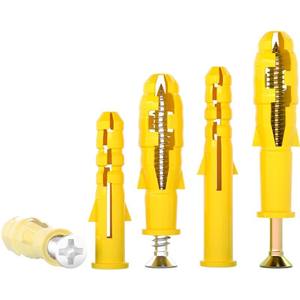 Tubes d'expansion en PE plastique, bouchons en caoutchouc, chevilles murales de construction, chevilles à nervures M6 M8 M10, finition TiCN, <span class=keywords><strong>vis</strong></span> autotaraudeuses - Product Image 2