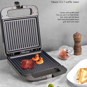 Parrilla de aluminio de 4 agujeros Donut Cake Snack Plate Electric Arepa Maker con superficie antiadherente 4 rebanadas Sandwich Maker Machine - Product Image 3