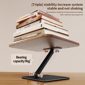 批发定制便携式木质书架，用于阅读，可折叠木质笔记本电脑支架，学校图书馆办公室批量商务用途 - Product Image 3