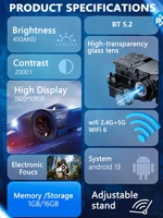 Projecteur Kingsway JY535 400 ANSI Lumens 4K AMLOGIC T950S Android 13.0 16 Go Smart Video AI 5G Dual WIFI 1080P MINI