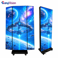 Écran LED pliable 3 volets, nouveau style, affichage LED P2.5, écran LED mobile avec roulettes