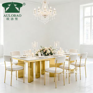 Tables et chaises de salle à manger modernes en acier inoxydable pour mariages à Dubaï, usage domestique, hôtelier et événementiel - Product Image 1