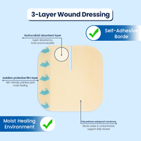 Pansement hydrocolloïde IV imperméable transparent fin pour fixation de cathéter, bandage stérile compatible douche pour couverture de site IV