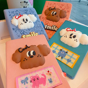 Carnet <span class=keywords><strong>de</strong></span> notes mignon motif chiot <span class=keywords><strong>de</strong></span> dessin animé, journal créatif pour étudiant, design chien Kawaii, esthétique élevée, carnet <span class=keywords><strong>de</strong></span> mémos féminin, journal intime, papeterie, cadeau - Product Image 1