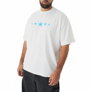 Hommes imprimé sur mesure Crew Fitness prix de gros hommes à manches courtes O cou Style 100% coton blanc décontracté imprimé chemise - Product Image 1
