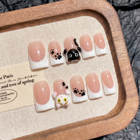 Faux ongles en acrylique PMMA faits à la main, courbes 3D, couvrance totale, légers et réutilisables